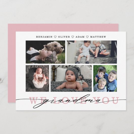 Oma Foto Collage Muttertagskarte (Vorne/Hinten)