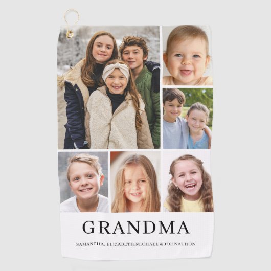 Oma Foto Collage Personalisiert Golfhandtuch (Vorderseite)