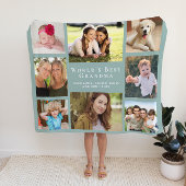 Oma Foto Collage Sage Green Fleecedecke