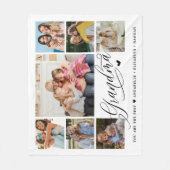 Oma Foto Collage Typografy Keepake Fleecedecke (Vorderseite)