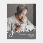 Oma Foto Elegante Script Persönliche Nachricht Fleecedecke (Vorderseite)