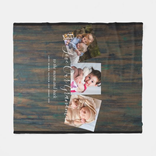 Oma Foto Geschenk Opa Großkinder Collage Fleecedecke (Vorderseite (Horizontal))
