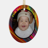 Oma Foto Geschenk Tag & Ornament (Rechts)