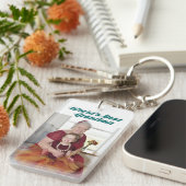 Oma Foto grüner Text Mütter Tag Schlüsselanhänger (Vorderseite rechts)