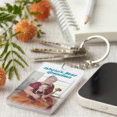 Oma Foto Himmelblau Text Mütter Tag Schlüsselanhänger (Vorderseite rechts)