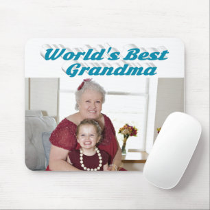 Oma Foto Himmelsblauer Typografie Mousepad