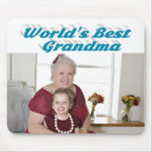 Oma Foto Himmelsblauer Typografie Mousepad (Vorne)