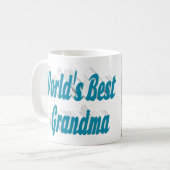 Oma Foto Himmelsblauer Typografie Muttertag Kaffeetasse (Vorderseite Links)