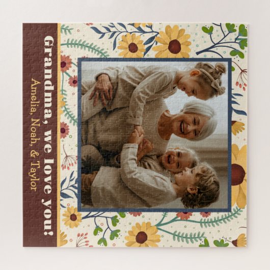 Oma Foto Hübsch Spring Daisy Blume Custom Puzzle (Horizontal)