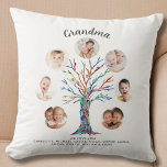 Oma Foto Keepake Kissen<br><div class="desc">Dieses moderne und stilvolle Oma-Kissen ist mit einem bunten Mosaikbaum geschmückt. Einfach anpassbar mit einer Auswahl von sieben Fotos und Enkelkindern. Macht ein perfektes Geschenk für Ihr Oma. Original Mosaik © Michele Davies.</div>