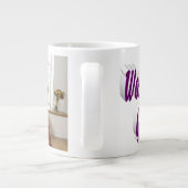 Oma Foto lila Typografie Jumbo-Tasse (Rückseite)