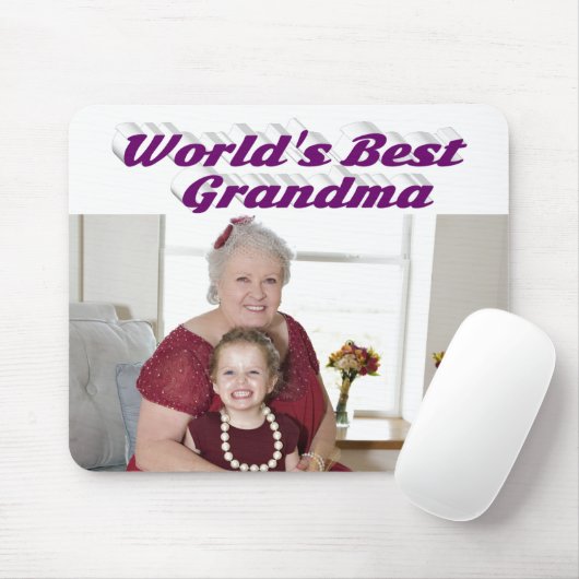 Oma Foto lila Typografie Mousepad (Mit Mouse)