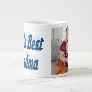 Oma-Foto Meer Blau-Typografie Jumbo-Tasse
