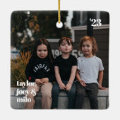 Oma Foto Weihnachtsbaum Keramikornament (Rückseite)