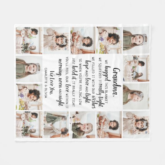 Oma-FotoCollage Fleecedecke (Vorderseite (Horizontal))