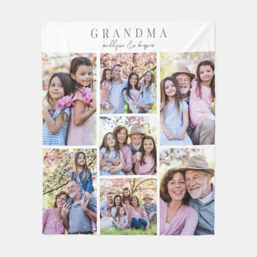 Oma-FotoCollage Fleecedecke (Vorderseite)