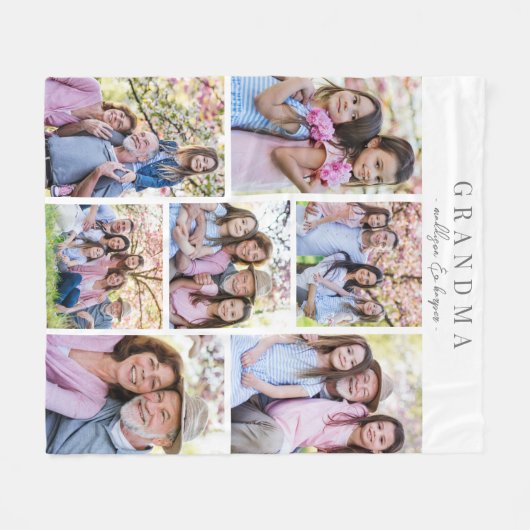 Oma-FotoCollage Fleecedecke (Vorderseite (Horizontal))