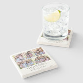 Oma-FotoCollage Steinuntersetzer (Seitenansicht)