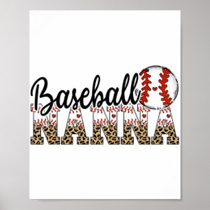 Oma Frauen Ballpark Oma Baseball Mama Mütter Tag Poster