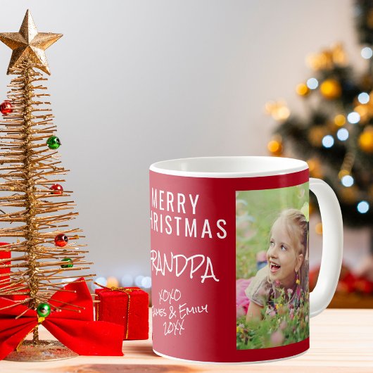 Oma Frohe Weihnachts-Rotes Foto Kaffeetasse