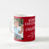 Oma Frohe Weihnachts-Rotes Foto Kaffeetasse (Vorderseite Links)