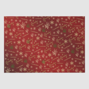 Oma fröhlicher Weihnachtstext in Rot und Gold Seidenpapier