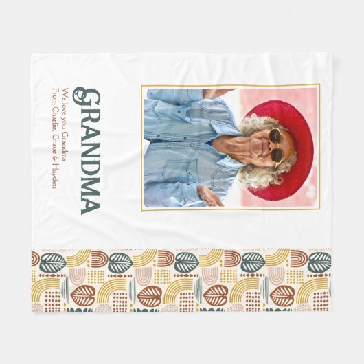 Oma Fun Personalisierter Abstrakter Regenbogen Fleecedecke (Vorderseite (Horizontal))