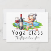 Oma Funny Sprichwort über Yoga und Wein Dankeskarte (Vorderseite)