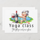 Oma Funny Sprichwort über Yoga und Wein Dankeskarte (Vorne/Hinten)
