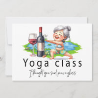Oma Funny Sprichwort über Yoga und Wein