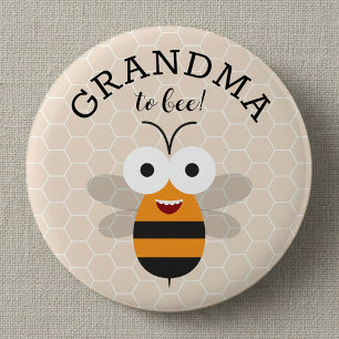 Oma für Biene, Baby Shower Honigbiene Button