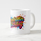Oma Geburtstag Farbiger Farbspritzer-Design Jumbo-Tasse (Vorderseite Rechts)