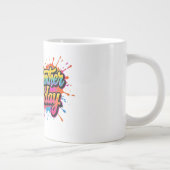 Oma Geburtstag Farbiger Farbspritzer-Design Jumbo-Tasse (Rechts)