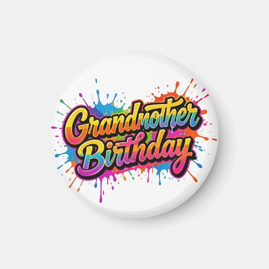 Oma Geburtstag Farbiger Farbspritzer-Design Magnet (Vorne)