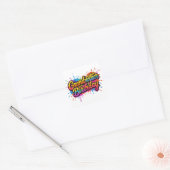 Oma Geburtstag Farbiger Farbspritzer-Design Quadratischer Aufkleber (Umschlag)