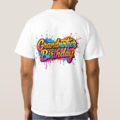 Oma Geburtstag Farbiger Farbspritzer-Design T-Shirt (Rückseite)