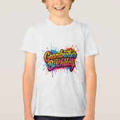 Oma Geburtstag Farbiger Farbspritzer-Design Tri-Blend Shirt (Vorderseite)
