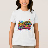 Oma Geburtstag Farbiger Farbspritzer-Design Tri-Blend Shirt (Vorderseite)