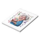 Oma Geburtstag mit großem Lächeln Notizblock (Rotiert)