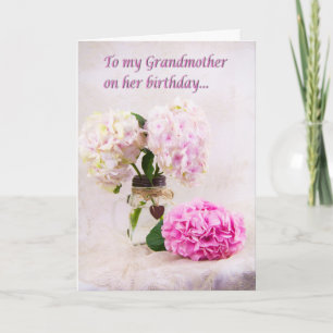 Oma Geburtstag Rosa Hortensien Karte