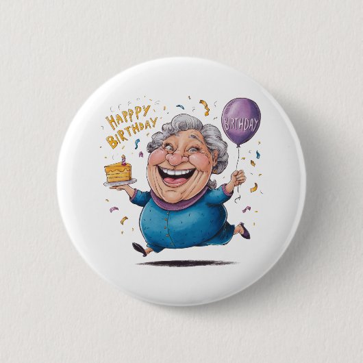 Oma Geburtstagsfeier Button (Vorderseite)