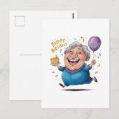 Oma Geburtstagsfeier Postkarte (Vorne/Hinten)