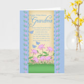 Oma Geburtstagskarte Blume und Schmetterlinge Karte (Gelbe Blume)