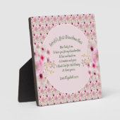 Oma Gedicht Rosa Blume mit dem Namen Geschenke Fotoplatte (Vorderseite)