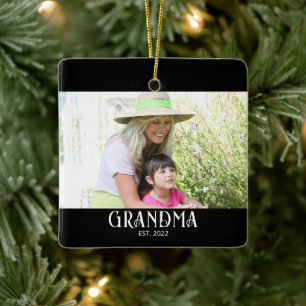 Oma gegründet Foto-Geschenk Keramikornament