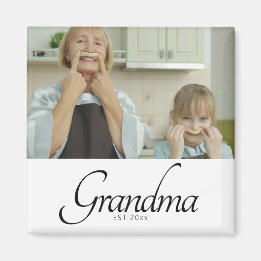 Oma Gegründet Foto-Geschenk Magnet (Vorne)