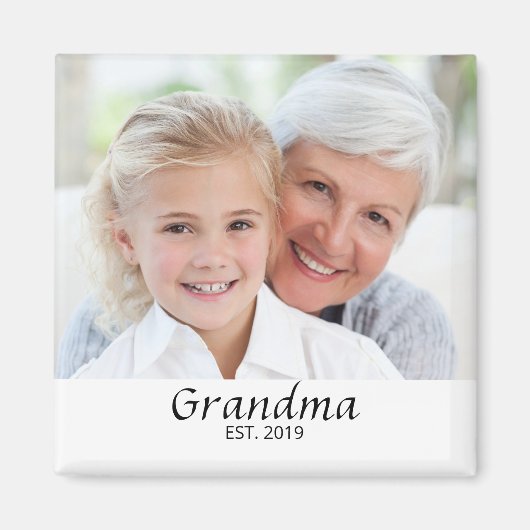 Oma gegründet Foto-Geschenk Magnet (Vorne)