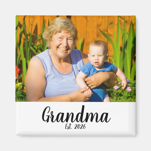 Oma gegründet Foto-Geschenkmagnet Magnet (Vorne)