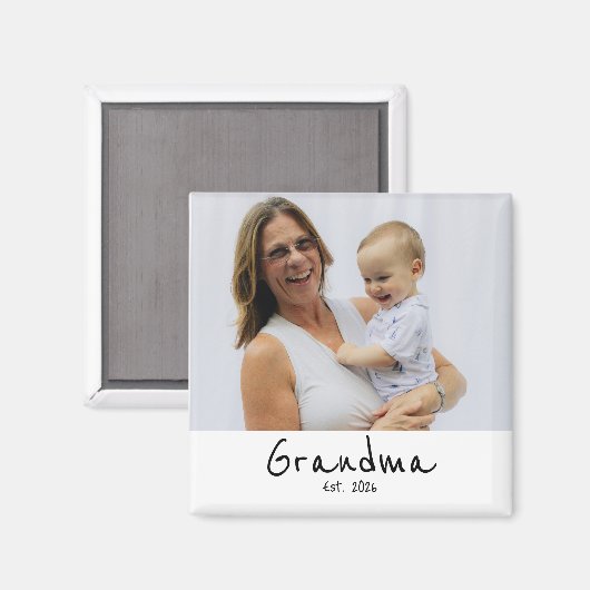 Oma gegründet Foto-Geschenkmagnet Magnet (Vorderseite/Rückseite)