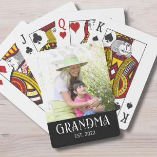 Oma gegründet Foto Spielkarten